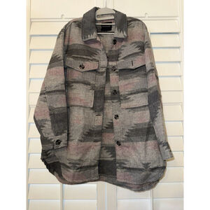 NWT Shacket by Dictionary Pink Multicolor Button Front Aztec Jacket Size S/M
